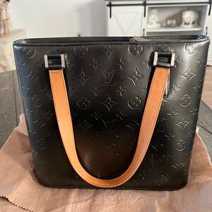 Authentic Louis Vuitton Matte Black Houston Monigram Handbag with dustbag!